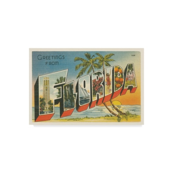 Trademark Fine Art Wild Apple Portfolio 'Greetings From Florida V2' Canvas Art, 12x19 - WAP09220-C1219GG