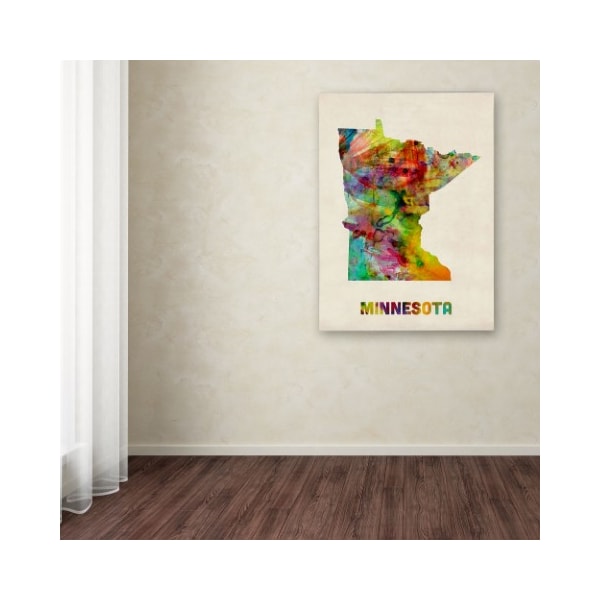 Trademark Fine Art Michael Tompsett 'Minnesota Map' Canvas Art, 24x32 - MT0343-C2432GG