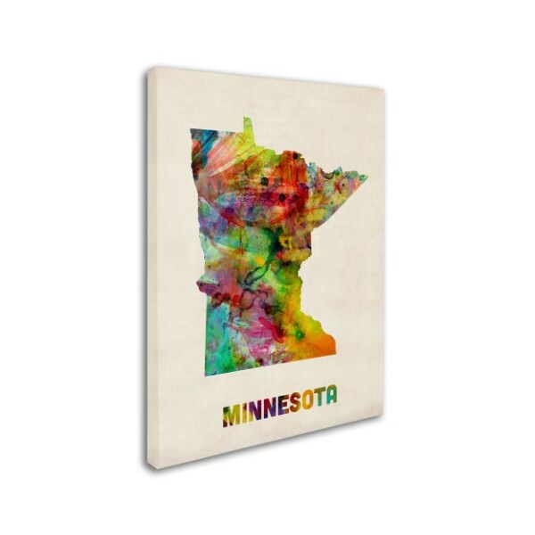 Trademark Fine Art Michael Tompsett 'Minnesota Map' Canvas Art, 24x32 - MT0343-C2432GG