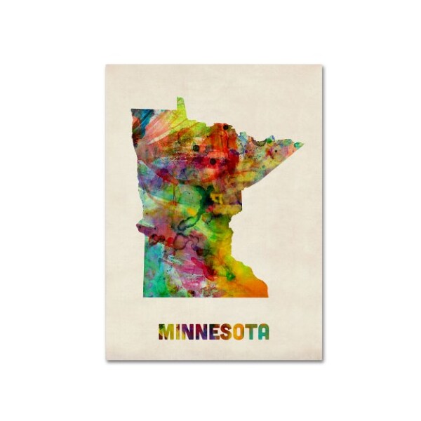 Trademark Fine Art Michael Tompsett 'Minnesota Map' Canvas Art, 24x32 - MT0343-C2432GG
