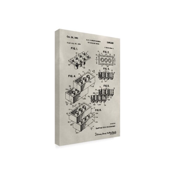 Trademark Fine Art Alicia Ludwig 'Patent-Lego' Canvas Art, 12x19 - WAG15407-C1219GG