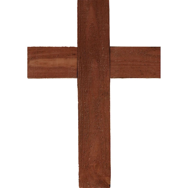 Ekena Millwork 20"W x 36"H x 1 1/2"D Vintage Farmhouse Cross, Barnwood Decor Collection, Salvage Red - DECR020X036X1500CRSRD