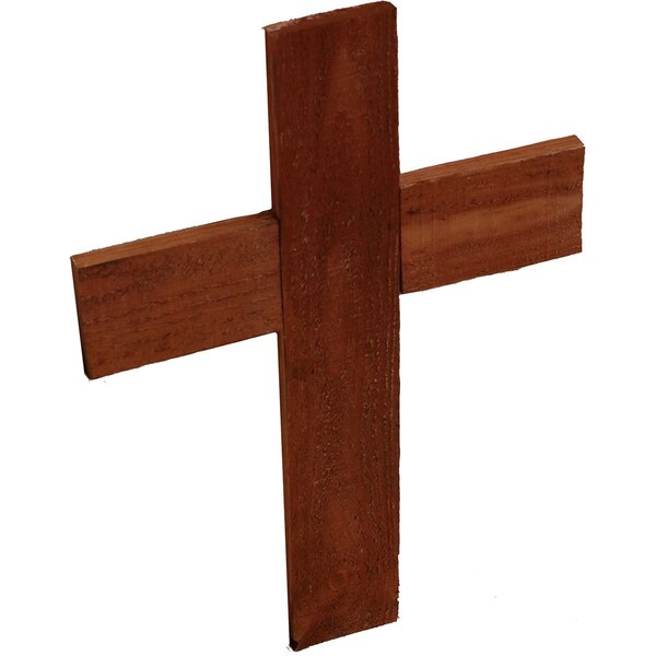Ekena Millwork 20"W x 36"H x 1 1/2"D Vintage Farmhouse Cross, Barnwood Decor Collection, Salvage Red - DECR020X036X1500CRSRD