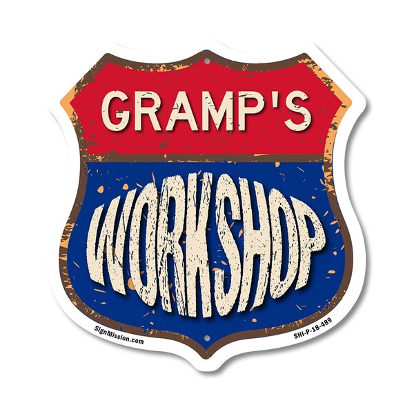 Signmission Gramp's Workshop, 18 Inch X 18 Inch, Plastic Sign - SHI-P-18-489-GRAMP