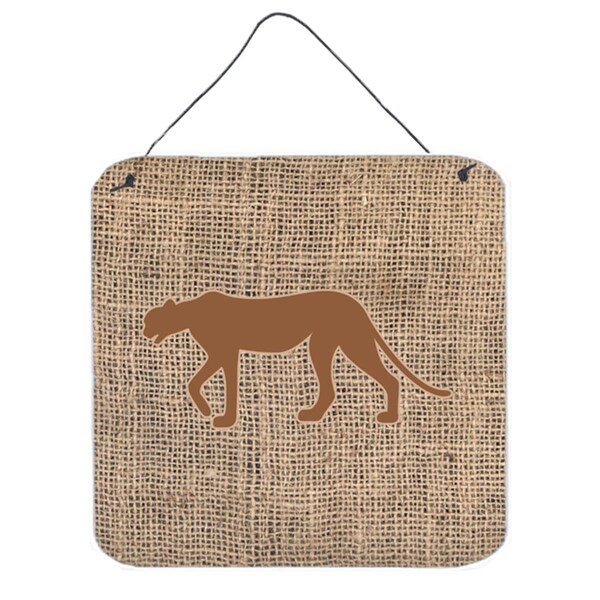 Micasa Leopard Burlap And Brown Aluminium Metal Wall Or Door Hanging Prints - MI718821
