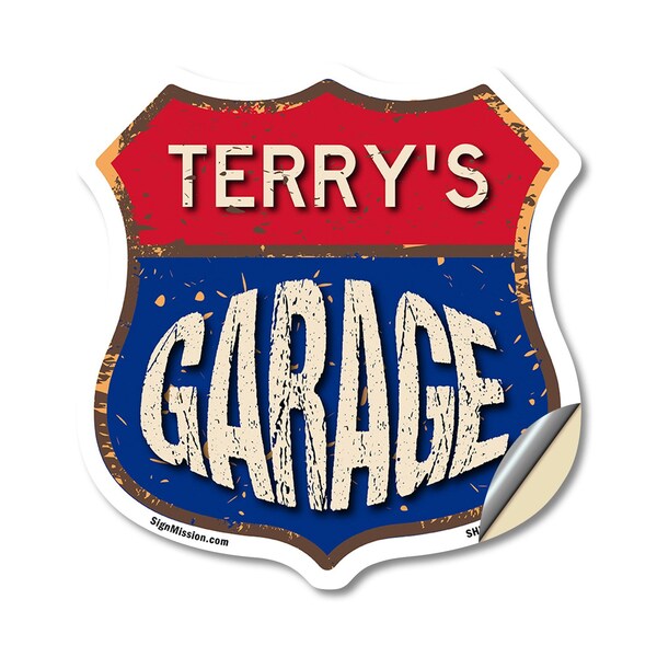 Signmission Terry's Garage, 12 Inch X 12 Inch, Vinyl Decal - SHI-D-12-383-TERRY