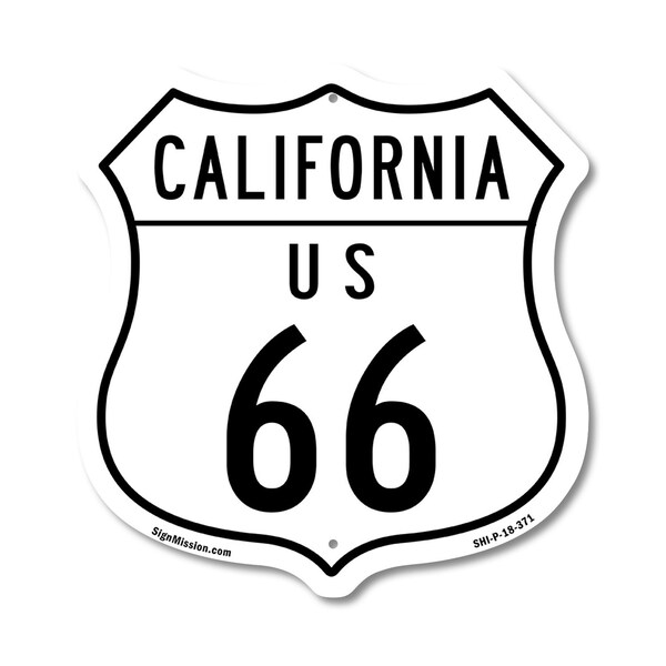 Signmission California Route Marker Shield Sign Us 6, 18 Inch X 18 Inch, Plastic Sign - SHI-P-18-371