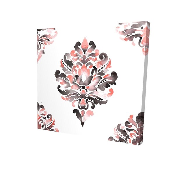 Begin Home Decor 16 x 16 in. Coral Baroque Ornament-Print on Canvas - 2080-1616-PA5-1