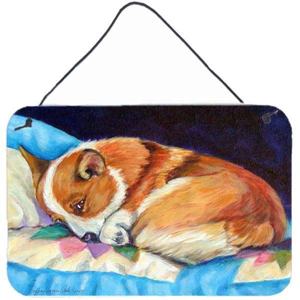 Carolines Treasures 8 x 12 in. Corgi Aluminium Metal Wall or Door Hanging Print - 7291DS812