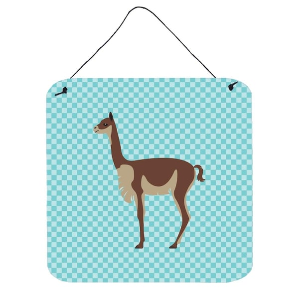Micasa Vicugna or Vicuna Blue Check Wall or Door Hanging Prints6 x 6 in. - MI627878