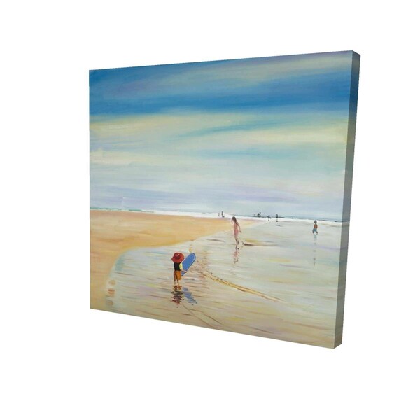 Fondo 16 x 16 in. Children At The Beach-Print on Canvas - FO2776043