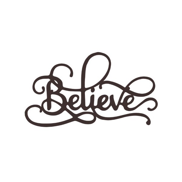 Hastings Home Metal Cutout, Believe Decorative Wall Sign, 3D Word Art Accent Decor, Modern Rustic Farmhouse - 513327MKV
