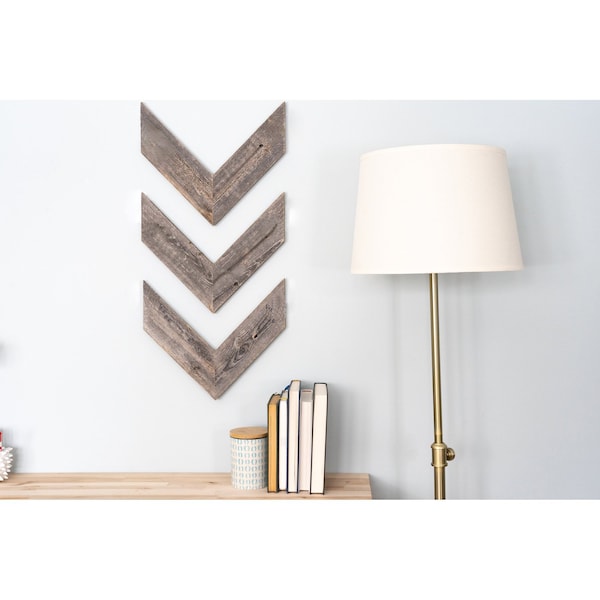 Barnwoodusa Rustic Farmhouse Decorative Chevron Arrow, Set of 3 (Weathered Gray) - 672713210306