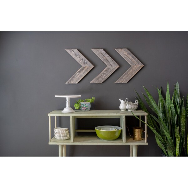 Barnwoodusa Rustic Farmhouse Decorative Chevron Arrow, Set of 3 (Weathered Gray) - 672713210306