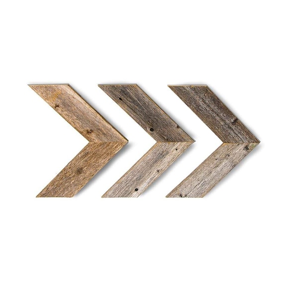 Barnwoodusa Rustic Farmhouse Decorative Chevron Arrow, Set of 3 (Weathered Gray) - 672713210306
