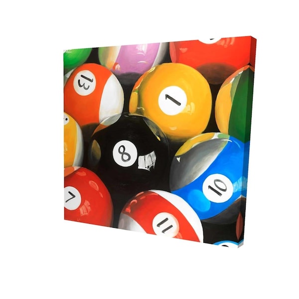 Fondo 12 x 12 in. Pool Balls Closeup-Print on Canvas - FO3336224