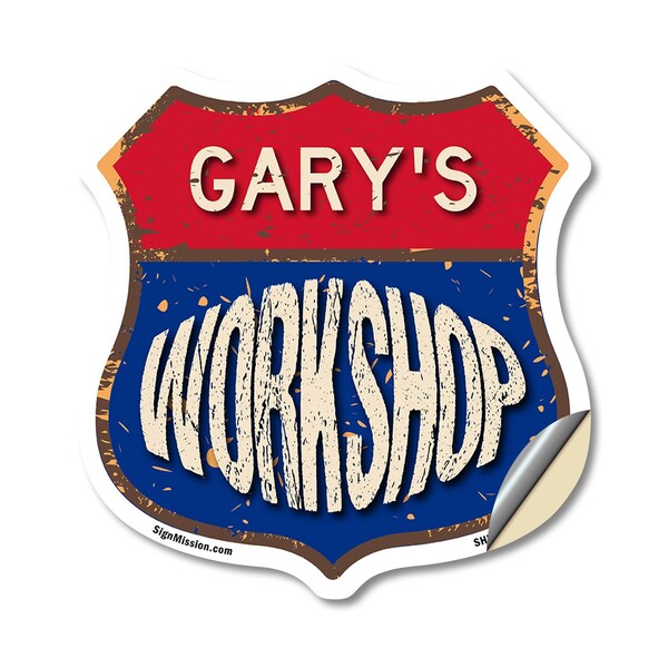 Signmission Gary's Workshop, 12 Inch X 12 Inch, Vinyl Decal - SHI-D-12-489-GARY