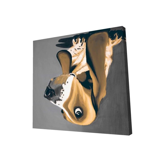 Begin Home Decor 16 x 16 in. Gold Basset Hound Dog-Print on Canvas - 2080-1616-AN359-1