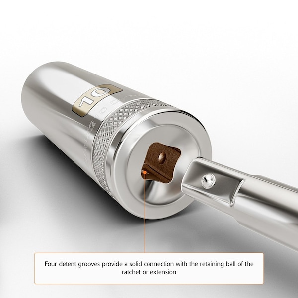 Dynamic Tools 1/2" Drive 12 Point Metric, 21mm Deep Length, Chrome Socket - D015721