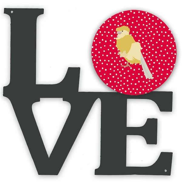 Carolines Treasures 11.5 x 11.75 in. French Curly Canary Love Metal Artwork Wall Decor - CK5502WALV