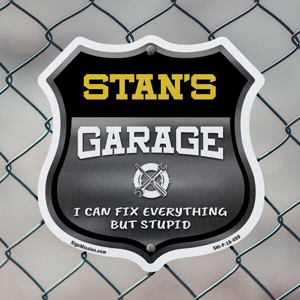 Signmission Stan's Garage I Can Fix Everything But Stupid, 12 inch X 12 inch, Aluminum Metal Sign, 5PK - SHI-A-5PACK-12-490-STAN