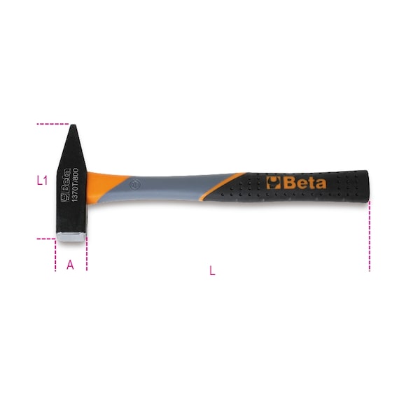 Beta 1370T Mechanic's Hammer, Fiber-reinforced Composite Handle 35 oz - 013700700