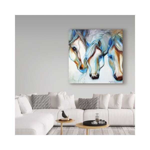 Trademark Fine Art Marcia Baldwin '3 Nobles Equine Abstract' Canvas Art, 35x35 - ALI34596-C3535GG