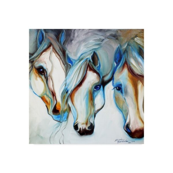 Trademark Fine Art Marcia Baldwin '3 Nobles Equine Abstract' Canvas Art, 35x35 - ALI34596-C3535GG