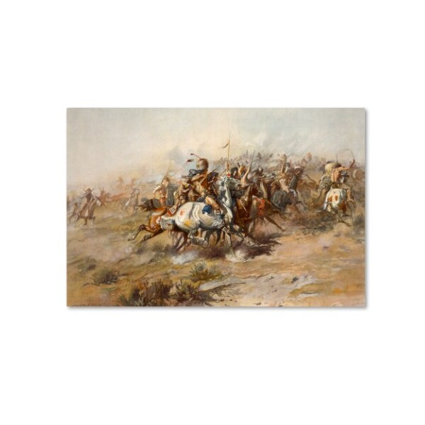 Trademark Fine Art Vintage Apple Collection 'Custer Fight' Canvas Art, 12x19 - ALI6454-C1219GG