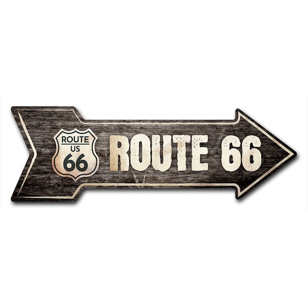 Signmission Route 66 2 Arrow Decal Funny Home Decor 18in Wide - D-A-999639