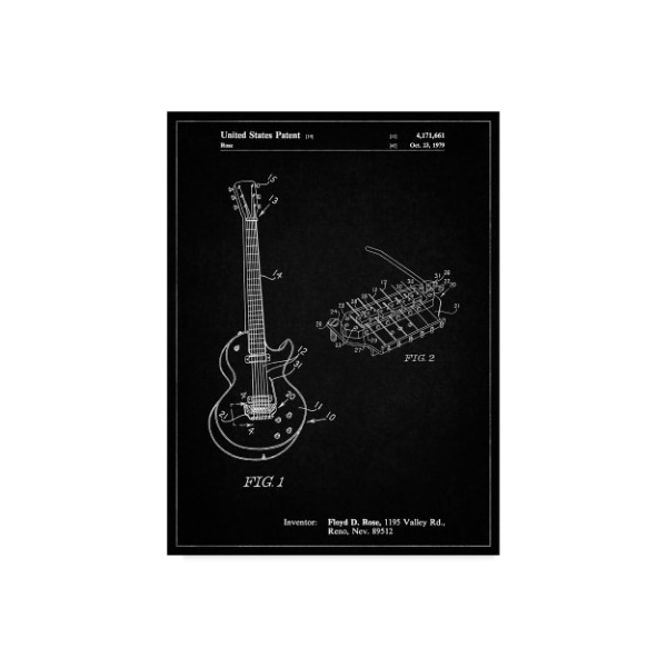 Trademark Fine Art Cole Borders 'Floyd Rose Guitar Tremolo' Canvas Art, 18x24 - ALI22124-C1824GG