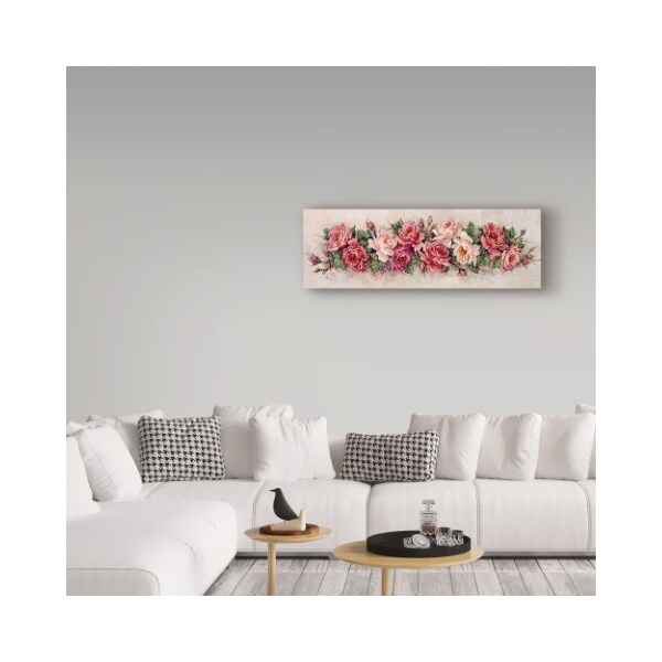 Trademark Fine Art Barbara Mock ' Rose Panel' Canvas Art, 16x47 - ALI39059-C1647GG