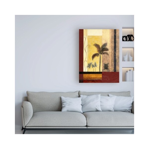 Trademark Fine Art Pablo Esteban 'Palm Trees With Rectangles' Canvas Art, 18x24 - ALI46182-C1824GG