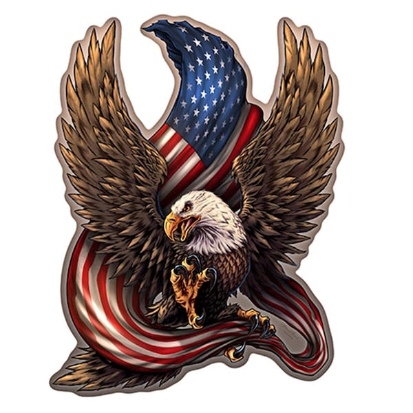 Amistad 14 in. Patriotic Eagle Novelty Sign - AM2677815