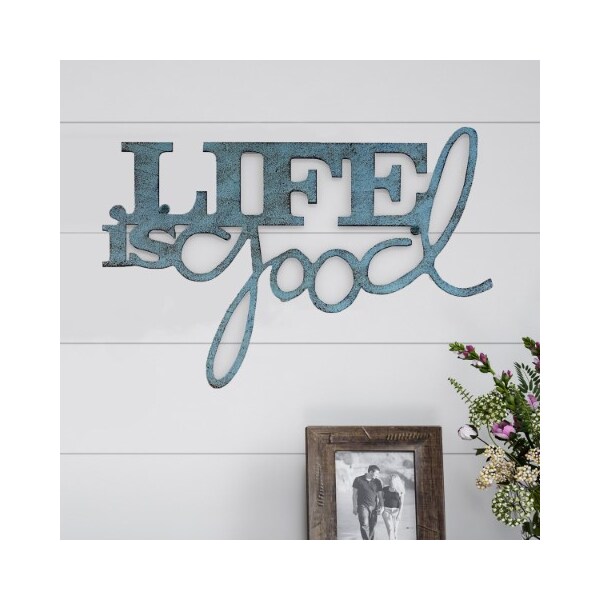 Hastings Home Metal Cutout, Life Is Good Decorative Wall Sign, 3D Word Art Accent Decor, Modern Rustic Farmhouse - 732110LRL