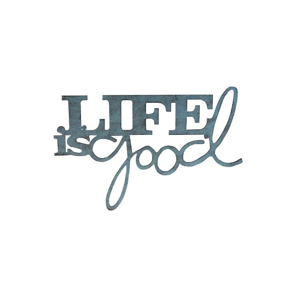 Hastings Home Metal Cutout, Life Is Good Decorative Wall Sign, 3D Word Art Accent Decor, Modern Rustic Farmhouse - 732110LRL