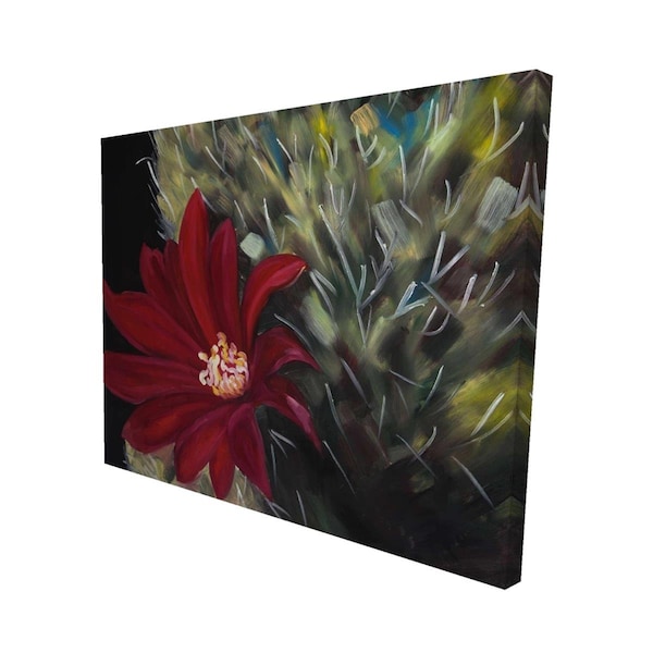 Begin Home Decor 16 x 20 in. Echinopsis Red Cactus Flower-Print on Canvas - 2080-1620-FL320