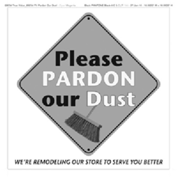 Gfx International Pardon Our Dust Cling F13-PARDON-DUST - 210783