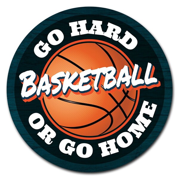 Signmission Basketball Circle Corrugated Plastic Sign - C-24-CIR-WS-BASKETBALL
