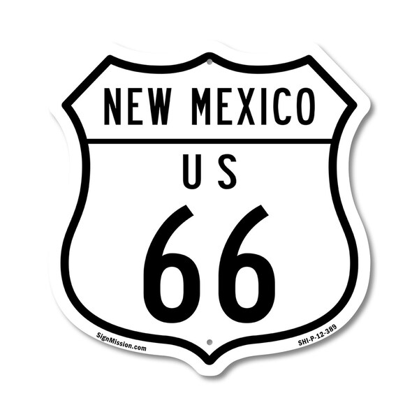 Signmission New Mexico Route Marker Shield Sign Us 6, 12 Inch X 12 Inch, Plastic Sign - SHI-P-12-389