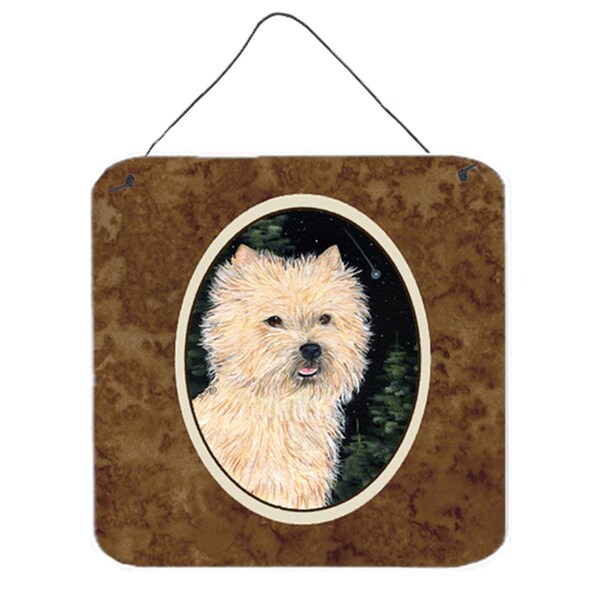 Micasa 6 x 6 in. Starry Night Cairn Terrier Aluminium Metal Wall or Door Hanging Prints - MI232463