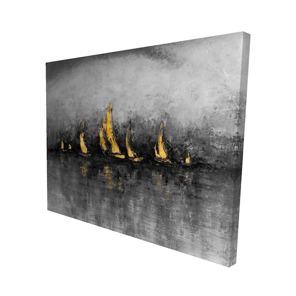 Begin Home Decor 16 x 20 in. Gold Sailboats-Print on Canvas - 2080-1620-CO159-1