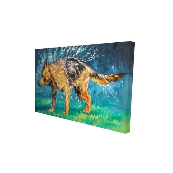 Begin Home Decor 20 x 30 in. Spin-Dry Wet German Shepherd-Print on Canvas - 2080-2030-AN382