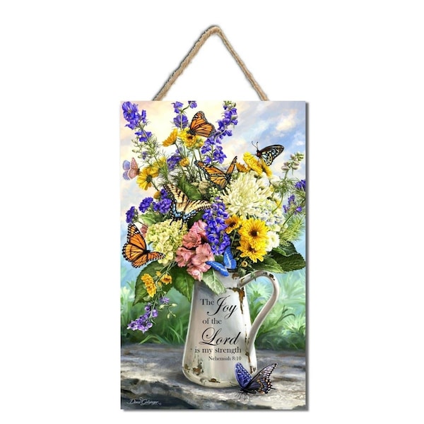 Glow Decor 7.5 x 10 in. Sign - Joy of The Lord with Rope Hanger - 264201