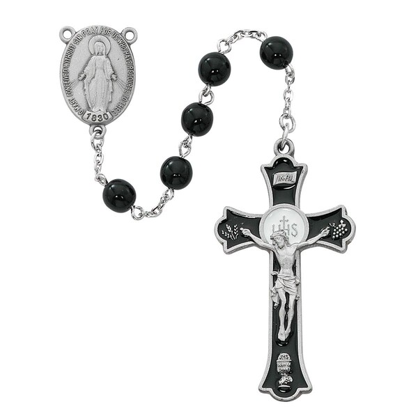 Mcvan McVan R560DF 7 mm Holy Mass Crucifix Cross Rosary Set - Black - R560DF