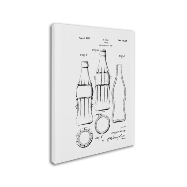 Trademark Fine Art Claire Doherty 'Coca Cola Bottle Patent 1937 White' Canvas Art, 35x47 - CDO0048-C3547GG