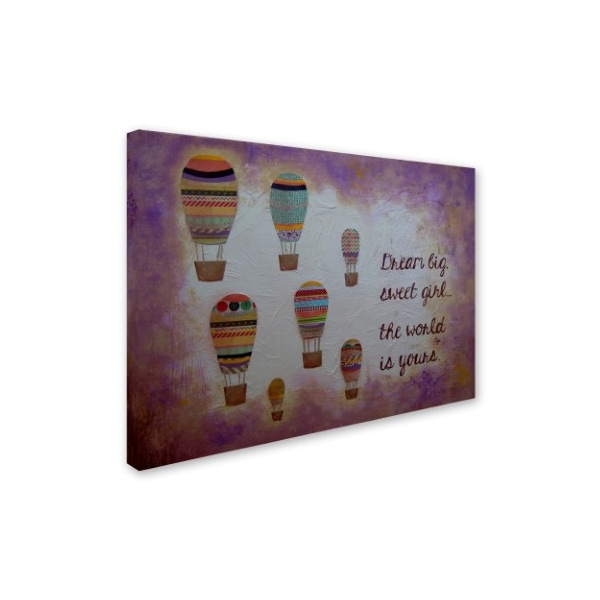 Trademark Fine Art Nicole Dietz 'Hot Air Balloons Sweet Girl' Canvas Art, 24x32 - ND094-C2432GG