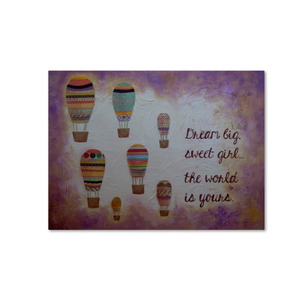 Trademark Fine Art Nicole Dietz 'Hot Air Balloons Sweet Girl' Canvas Art, 24x32 - ND094-C2432GG