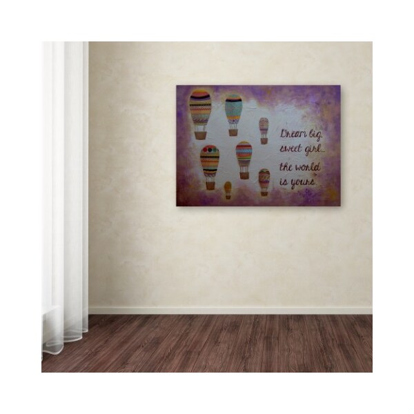 Trademark Fine Art Nicole Dietz 'Hot Air Balloons Sweet Girl' Canvas Art, 24x32 - ND094-C2432GG