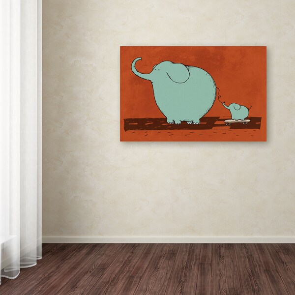 Trademark Fine Art Carla Martell 'Skateboard Elephant' Canvas Art, 30x47 - ALI0534-C3047GG